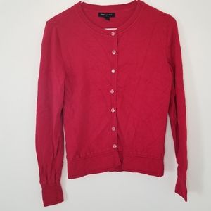 Banana Republic S red rabbit hair blend cardigan